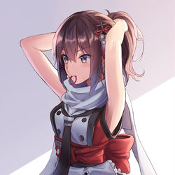 This is a pixiv picture whose title is ポニテ川内.