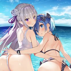 This is a pixiv picture whose title is レムとエミリア.