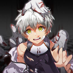 This is a pixiv picture whose title is 战败-梅菲斯特.