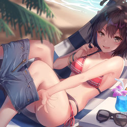 This is a pixiv picture whose title is 水着川内.