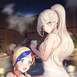 This is a pixiv picture whose title is りしゅこま温泉.