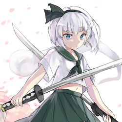 This is a pixiv picture whose title is 制服妖夢.