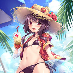 This is a pixiv picture whose title is 水着めぐみん.