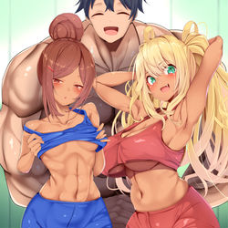 This is a pixiv picture whose title is ダンベル何キロ持てる?.