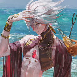 This is a pixiv picture whose title is 水着カルナ.