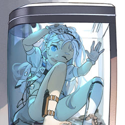 This is a pixiv picture whose title is 摸鱼.