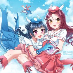 This is a pixiv picture whose title is よしりこ・ラティオスとラティアス.