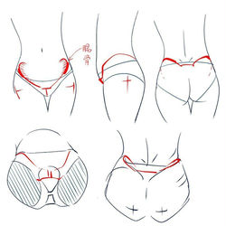 This is a pixiv picture whose title is 腰のラフスケッチ.