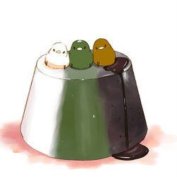 This is a pixiv picture whose title is ごま豆乳抹茶プリン.