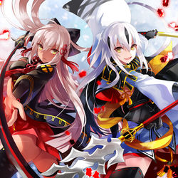 This is a pixiv picture whose title is ｢来い煉獄｣｢長尾景虎推参！｣.