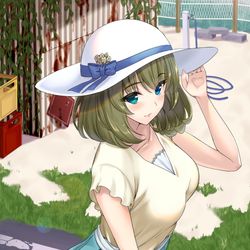 This is a pixiv picture whose title is 夏コミ表紙の楓さん.