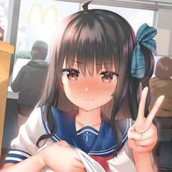 This is a pixiv picture whose title is おっぱいチャレンジ.