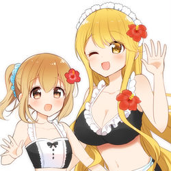 This is a pixiv picture whose title is 夏のメイドたち.