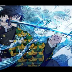 This is a pixiv picture whose title is 水之呼吸.