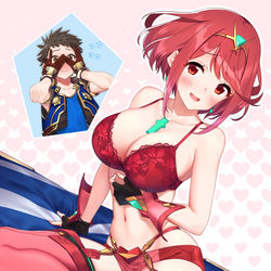 This is a pixiv picture whose title is 下着ホムラちゃん.