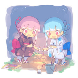 This is a pixiv picture whose title is 線香花火.