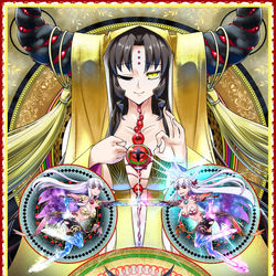 This is a pixiv picture whose title is 人類悪曼陀羅図.