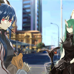 This is a pixiv picture whose title is 星熊+陈.