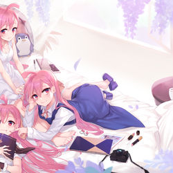 This is a pixiv picture whose title is 看板娘X3.