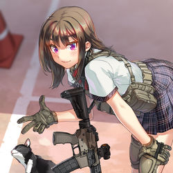 This is a pixiv picture whose title is JKと猫.