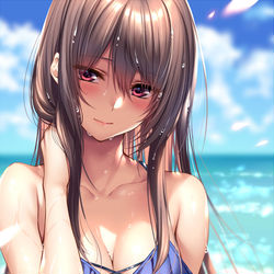 This is a pixiv picture whose title is 海？う～ん･･･行く♪.