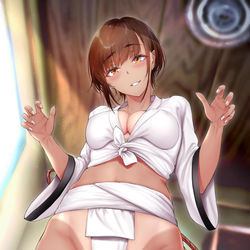 This is a pixiv picture whose title is 気になる男子の家をいきなり訪ねてきて、お祭りで使う衣装合わせの～.