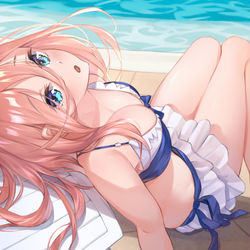 This is a pixiv picture whose title is 水着三玖.