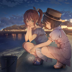 This is a pixiv picture whose title is 真夏の子旅行.