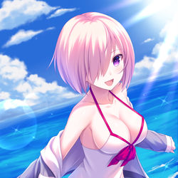 This is a pixiv picture whose title is 水着マシュ.