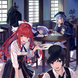 This is a pixiv picture whose title is 【宣伝】放課後は、異世界喫茶でコーヒーを 6.