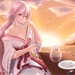 This is a pixiv picture whose title is 摸了.