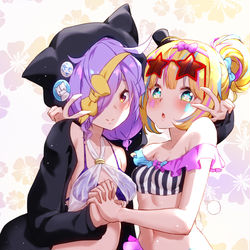 This is a pixiv picture whose title is 水着パウレちゃん＆水着シルビアちゃん.