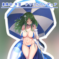 This is a pixiv picture whose title is Ｃ96　東風谷早苗　アクリルフィギュア（約180mm×125mm.