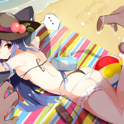 This is a pixiv picture whose title is 比那名居さんとラッキーオイルチャレンジ！.