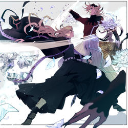 This is a pixiv picture whose title is 【鬼滅の刃】童磨さん詰め＋α.