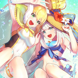 This is a pixiv picture whose title is 水着アルトリア＆マリー.