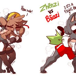This is a pixiv picture whose title is Zhenzi VS Baozi (PROMO).