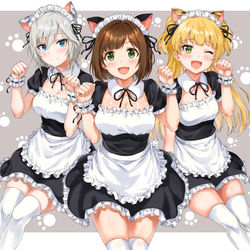 This is a pixiv picture whose title is Neko Maid♡.