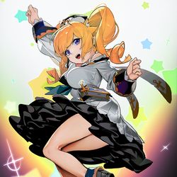This is a pixiv picture whose title is 原神同人 芭芭拉 迪卢克.