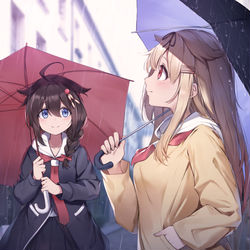 This is a pixiv picture whose title is 雨のお散歩.