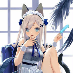 This is a pixiv picture whose title is 我が家のきまぐれ猫メイド.