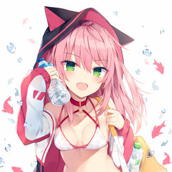 This is a pixiv picture whose title is ピンク髪ちゃん（水着）.