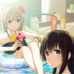 This is a pixiv picture whose title is ふくざつなわたしたちの海水浴.