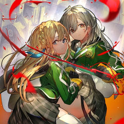 This is a pixiv picture whose title is 最強の傭兵少女の学園生活.