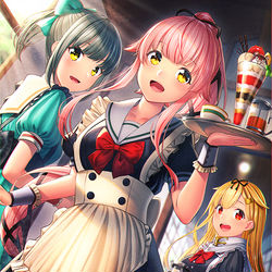This is a pixiv picture whose title is 喫茶佐世保、抜錨します！.