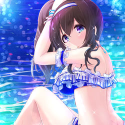 This is a pixiv picture whose title is ナイトプールふみふみ.