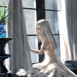 This is a pixiv picture whose title is 符文、白天、无声.