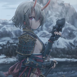 This is a pixiv picture whose title is 鬼 (Kenshi Oni).