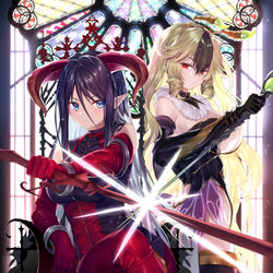 This is a pixiv picture whose title is 「クレプス＆蜂兵女王ヴェスパローゼ」.