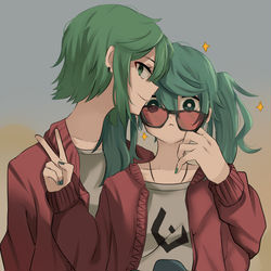 This is a pixiv picture whose title is GUMIKU GUMI x 初音ミク log10(中国語注意 ).